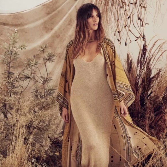 SOLD OUT Mustard Tribal Aztec Western Self Tie Kimono Duster Wrap Bohemian Robe - Picture 3 of 8